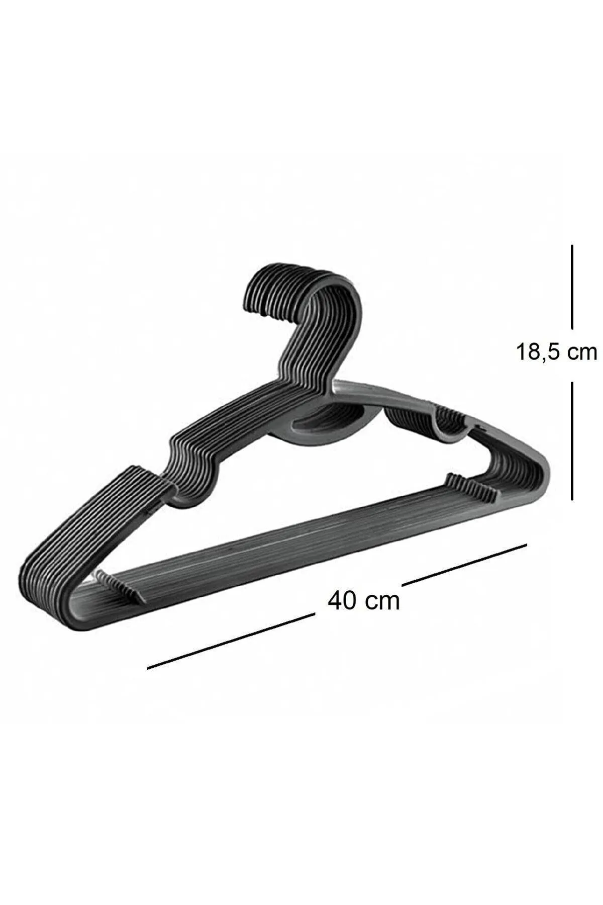 24 Pieces Plastic Hanger - Clothes Shirt Trousers Hanger Black Hanger