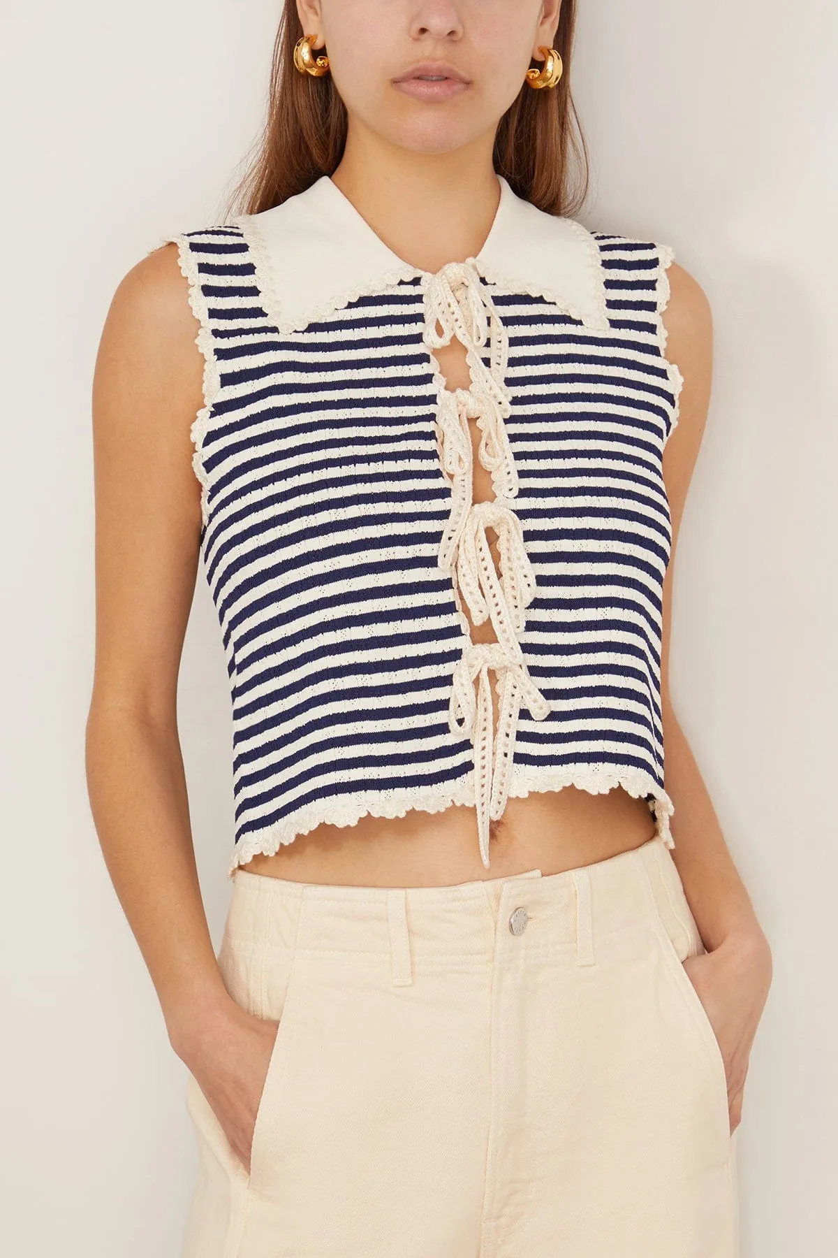 Addy Striped Knit Vest in Multi