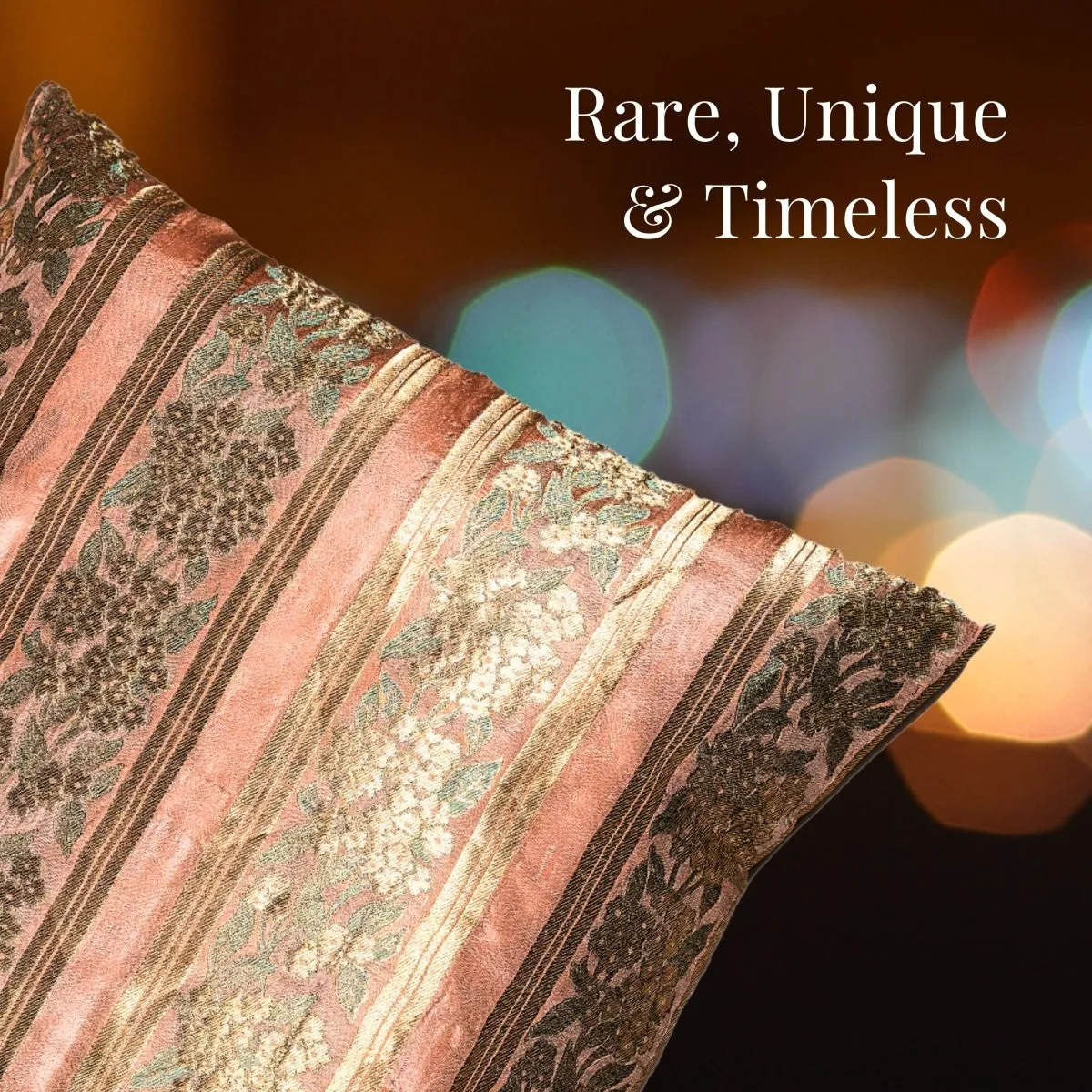 Banarasi Silk Cushion Cover in Tea-Rose