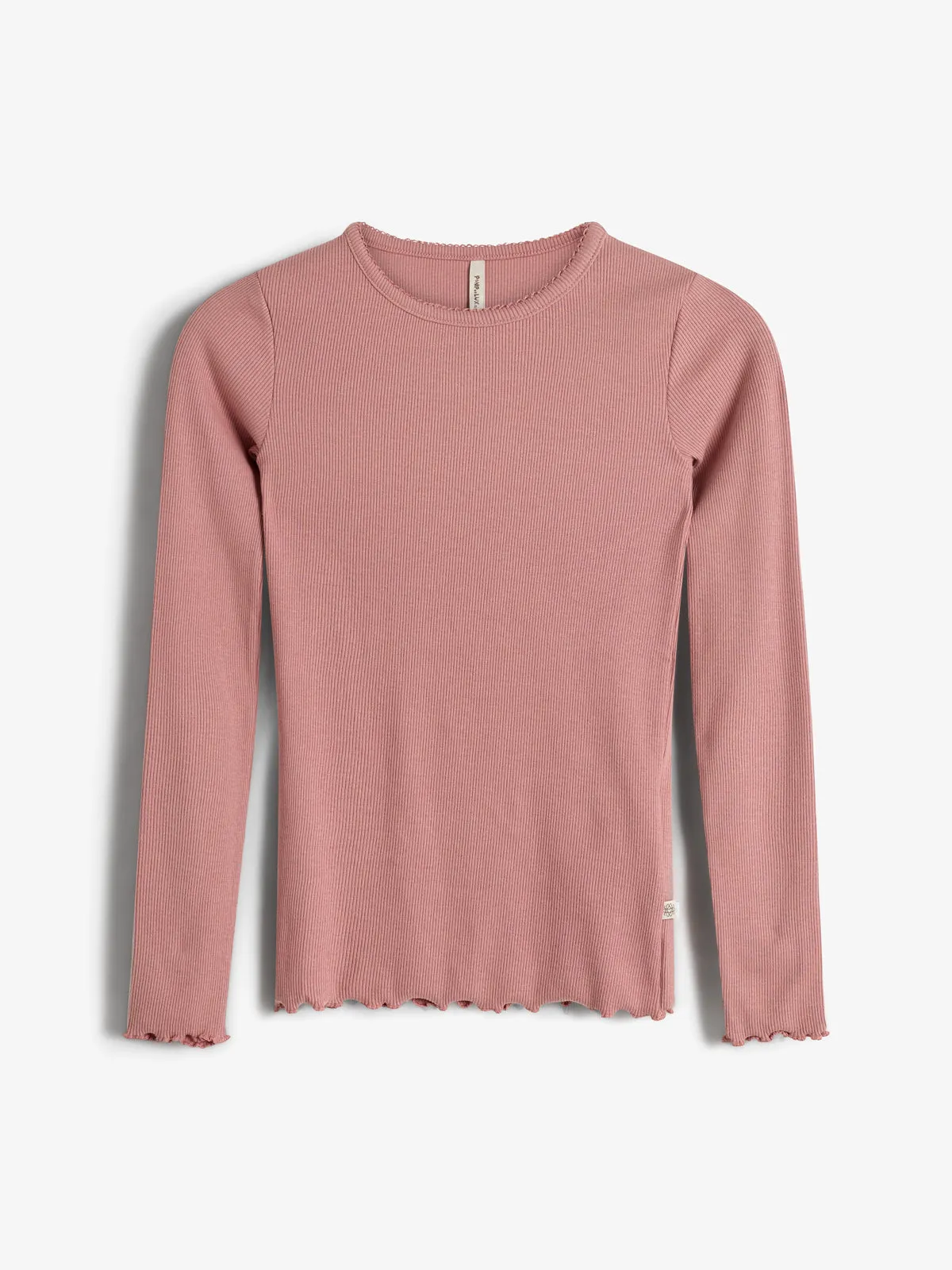 Basic Modal Long Sleeve Rib T-shirt - Tween - Dusty Rose