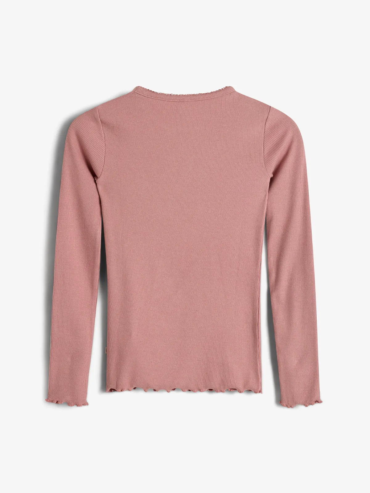 Basic Modal Long Sleeve Rib T-shirt - Tween - Dusty Rose