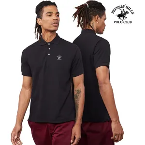 Beverly Hills Polo Shirts for Men – Pique Men Short Sleeve Polo Shirt- Black