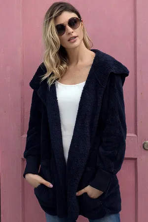 Blue Fleece Soft Hoodie Warm Coat