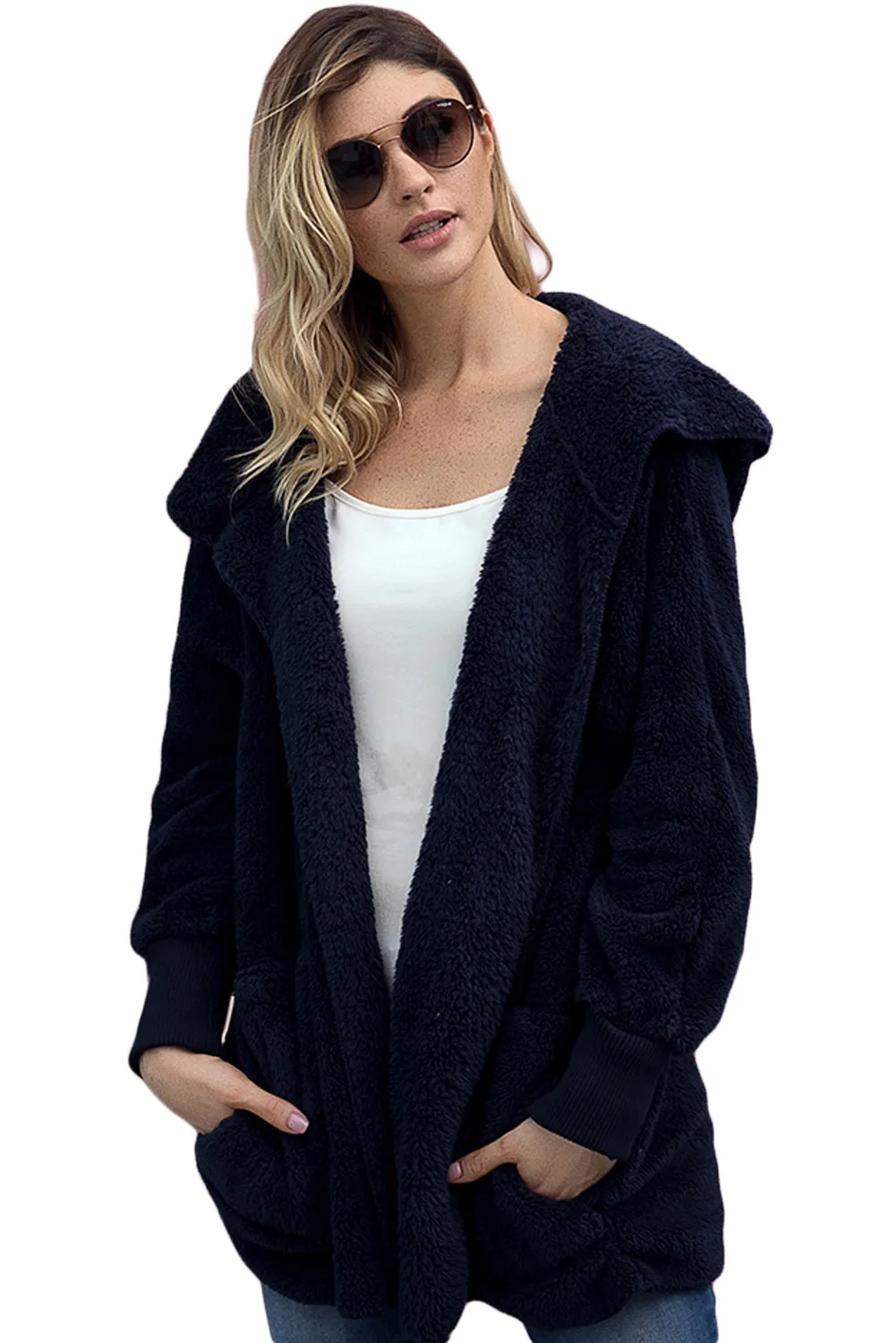 Blue Fleece Soft Hoodie Warm Coat