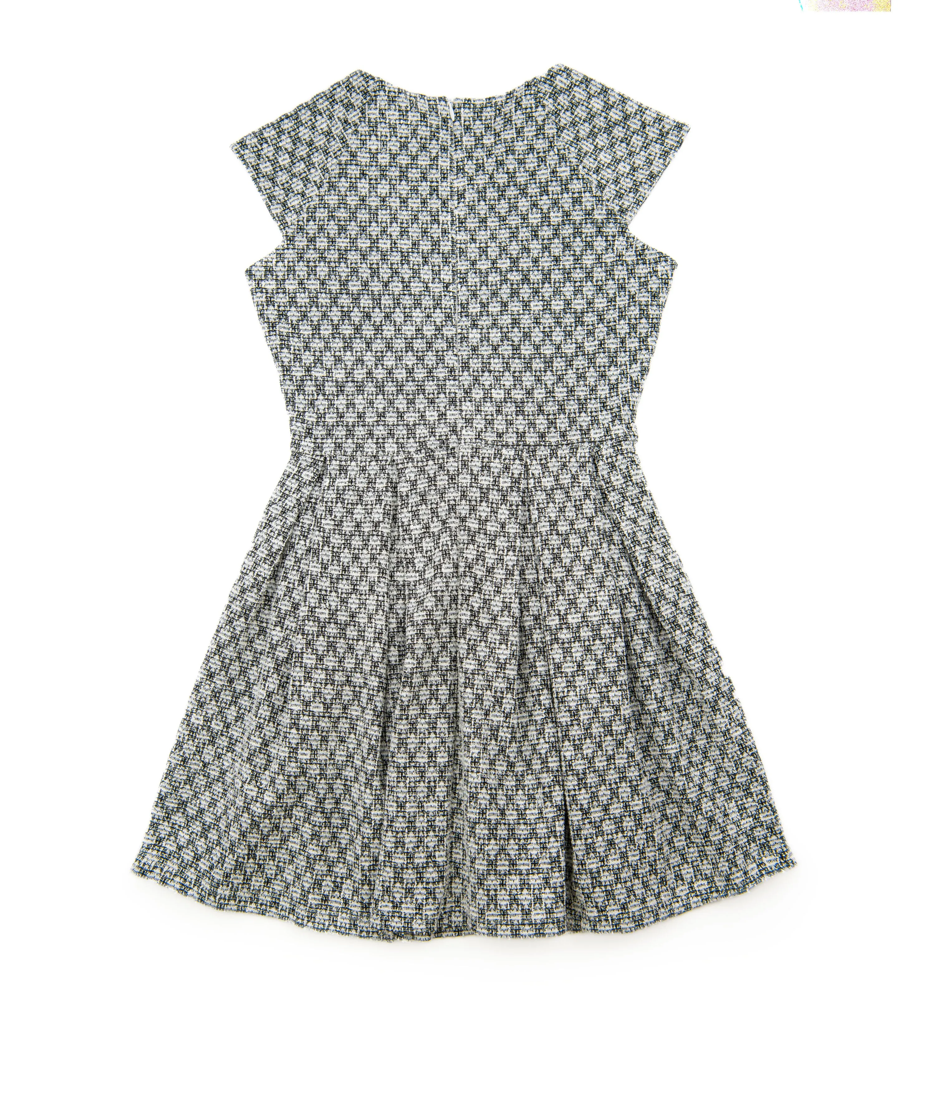By Debra Girls Ali Black/White Boucle Cap Sleeve Box Pleat Dress