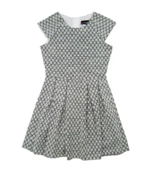 By Debra Girls Ali Black/White Boucle Cap Sleeve Box Pleat Dress