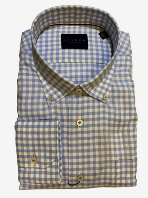 Calder Sport Shirt Gingham Twill Sky Blue