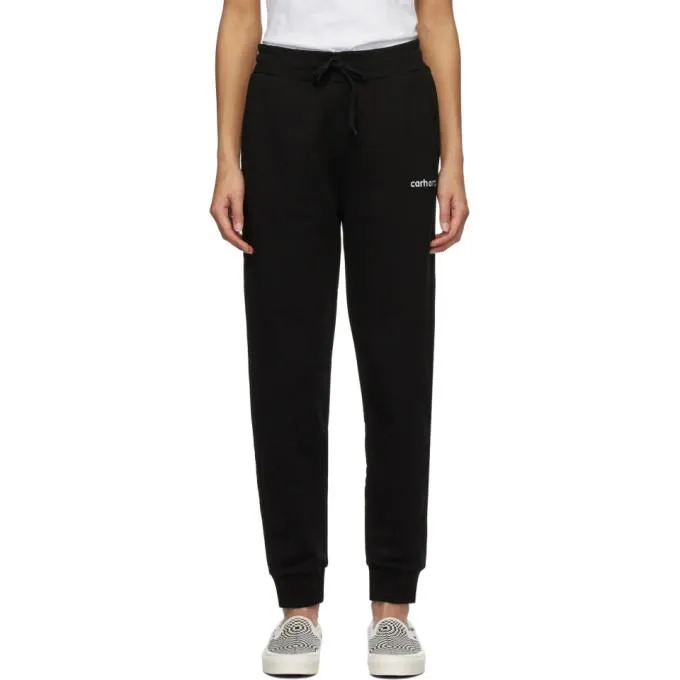 Carhartt Work In Progress Black Typeface Lounge Pants