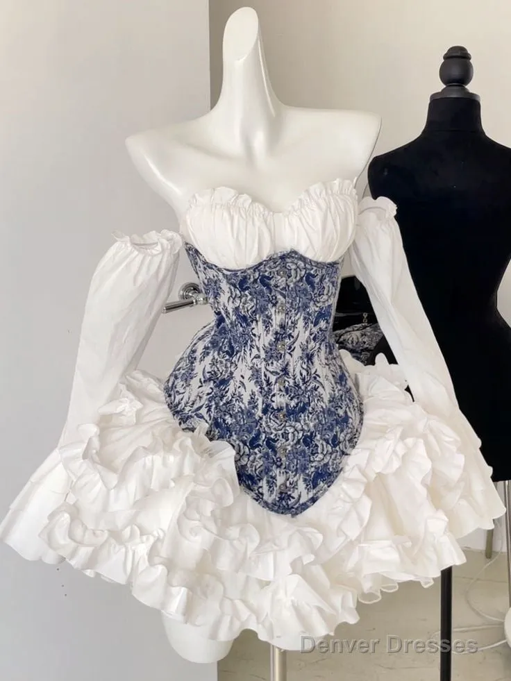 Chic A Line White Long Sleeves Homecoming Dress 16Th Birthday Outfits