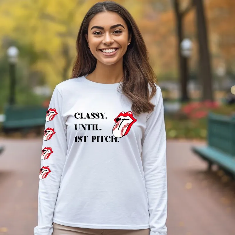 Classy Until 1st Pitch Baseball Design PNG Download