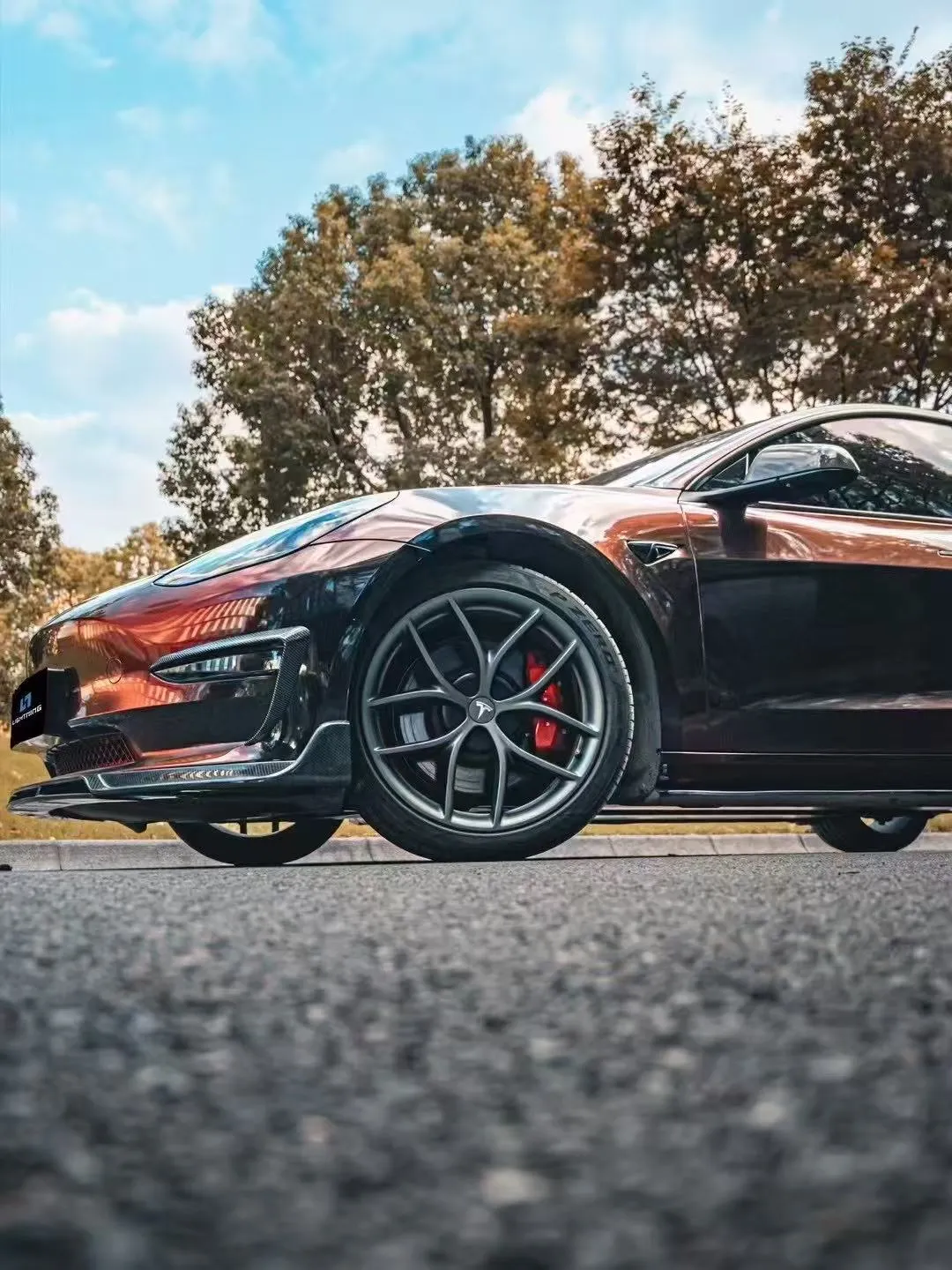 CMST Tuning V1 Side Skirts for Tesla Model 3 Performance/Base Carbon Fiber/FRP