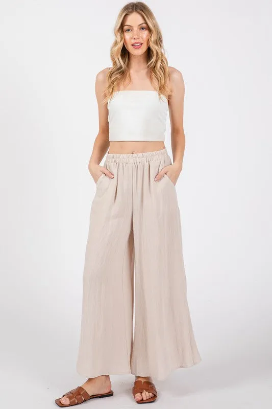 Cream Loose Fit Pant