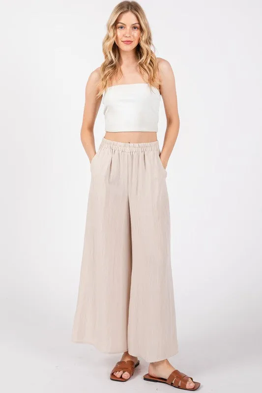 Cream Loose Fit Pant