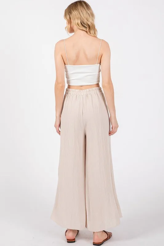 Cream Loose Fit Pant