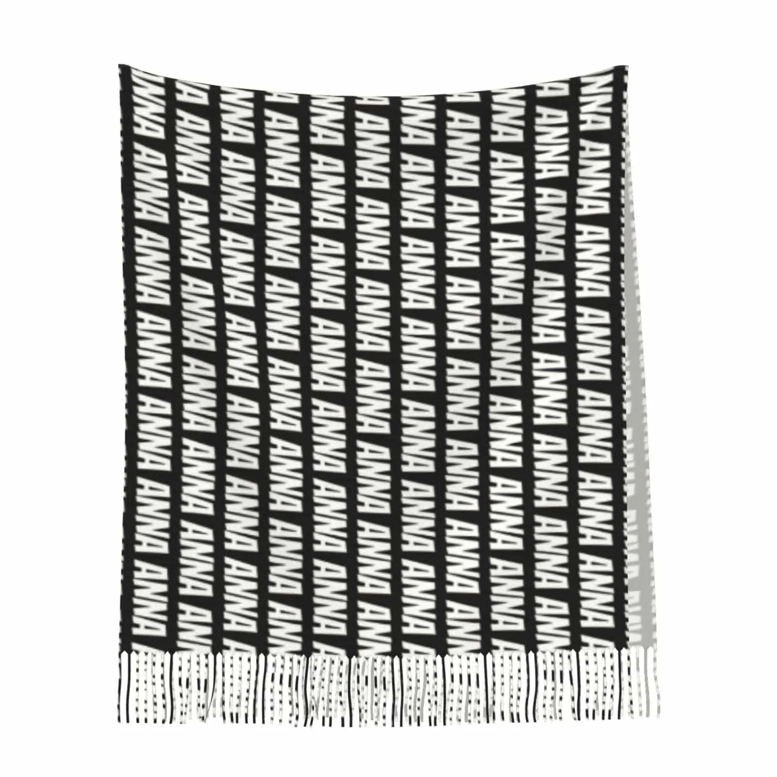 Custom Name Multicolor Personalized Women's Tassel Scarf