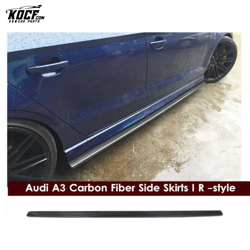 Customized design R Style 2014-17 For Audi A3 Sline S3 Carbon Fiber Universal Side Skirts
