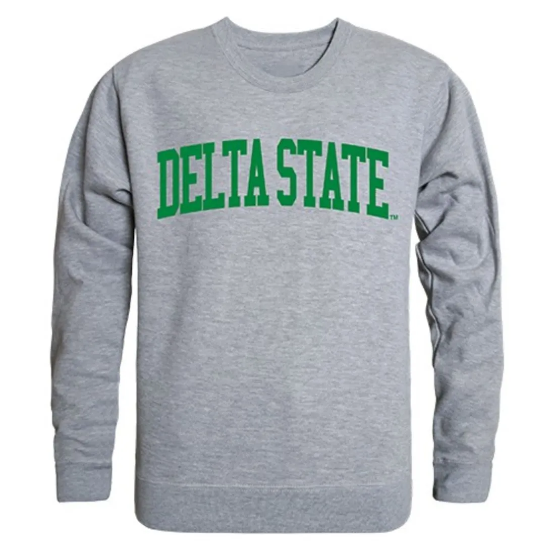DSU Delta State University Game Day Crewneck Pullover Sweatshirt Sweater Heather Grey