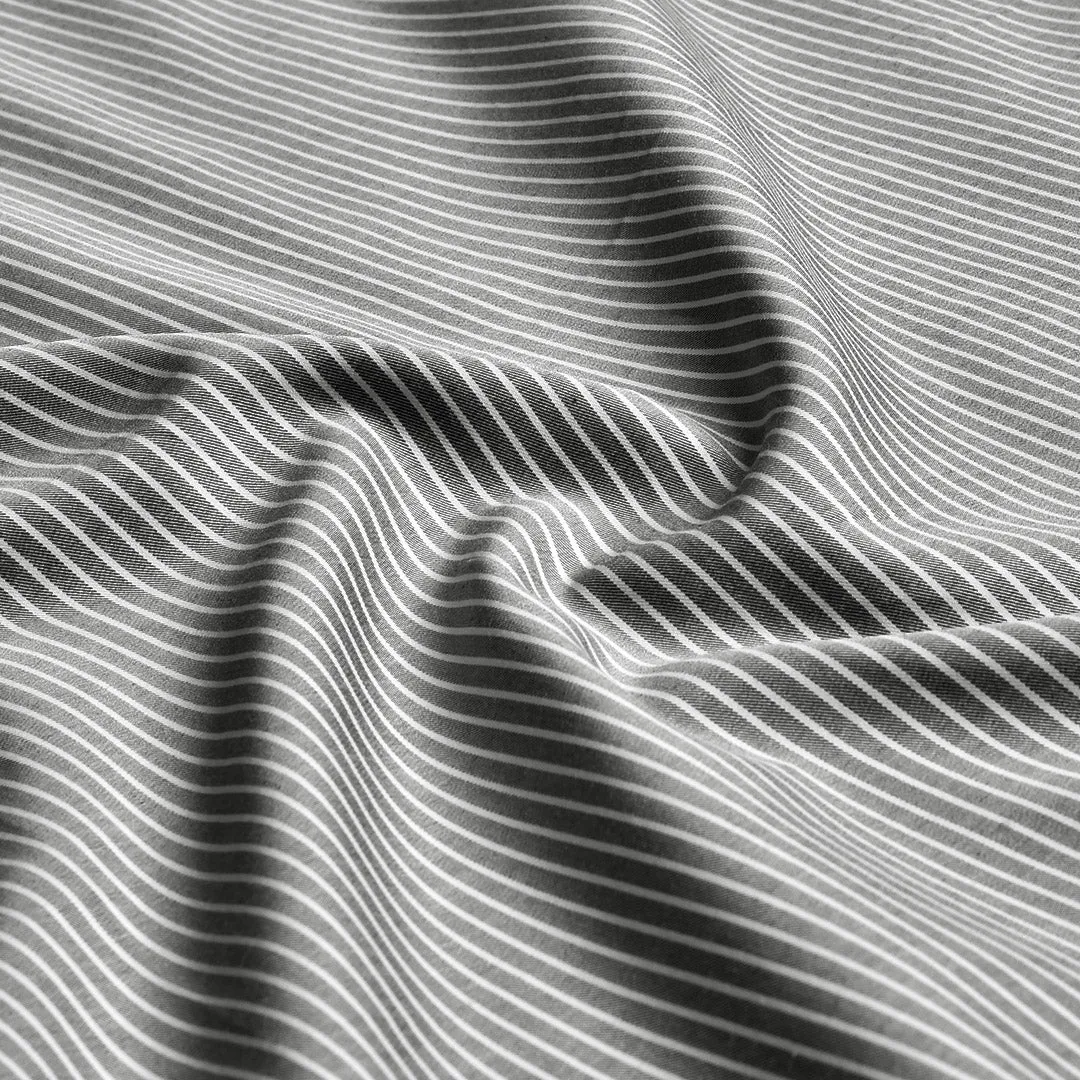 Elegant Dark Grey Small Stripe Shirting Fabric (Precut 3.25 Meter)