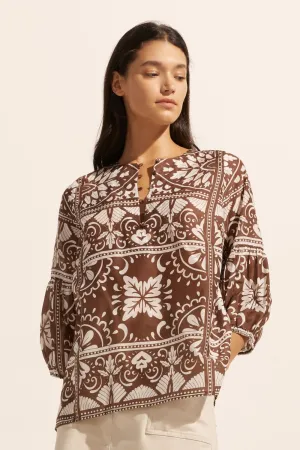 entice top - choc mosaic