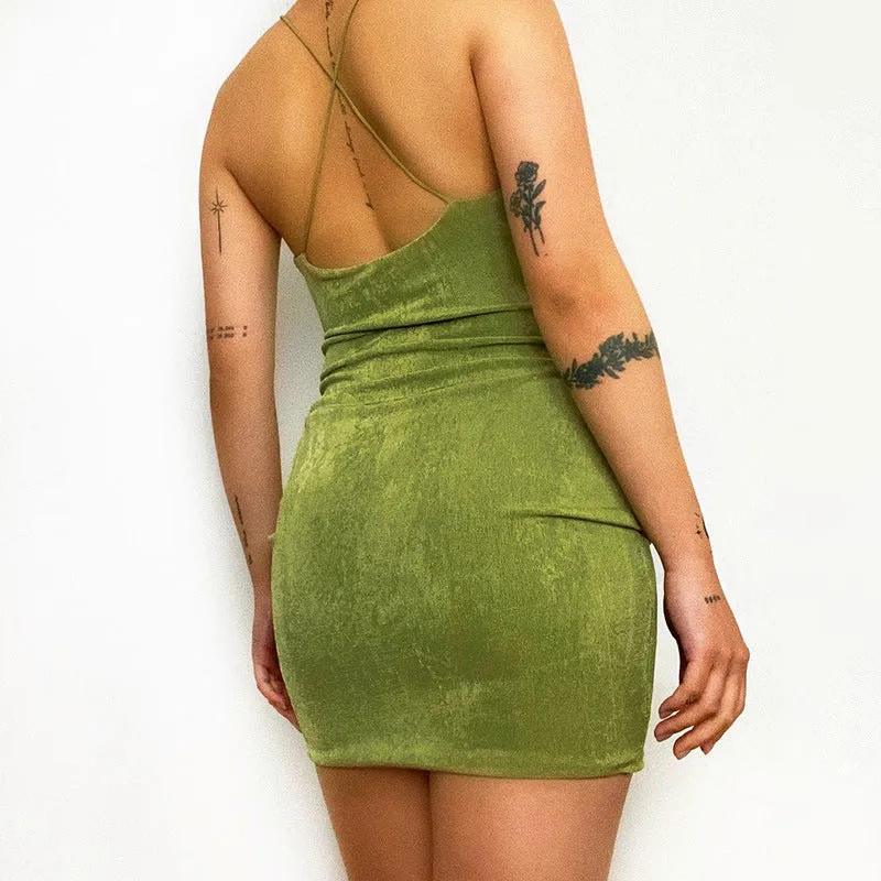 Fashionable and Sexy Ruched Halterneck Bodycon Dress