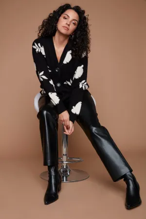 Flower Botton Front Sweater