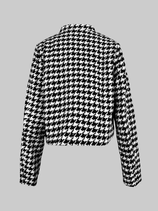 Flytonn-Winter Outfits Christmas Thanksgiving Gift New Year's Eve Outwear Long Sleeves Loose Printed Stand Collar Jackets Outerwear