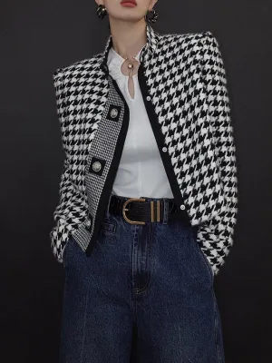 Flytonn-Winter Outfits Christmas Thanksgiving Gift New Year's Eve Outwear Long Sleeves Loose Printed Stand Collar Jackets Outerwear