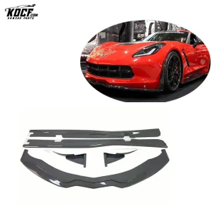 For 14-19 Corvette C7 Z06 STG 3 style Front Lip Winglets Side Skirts Body kit