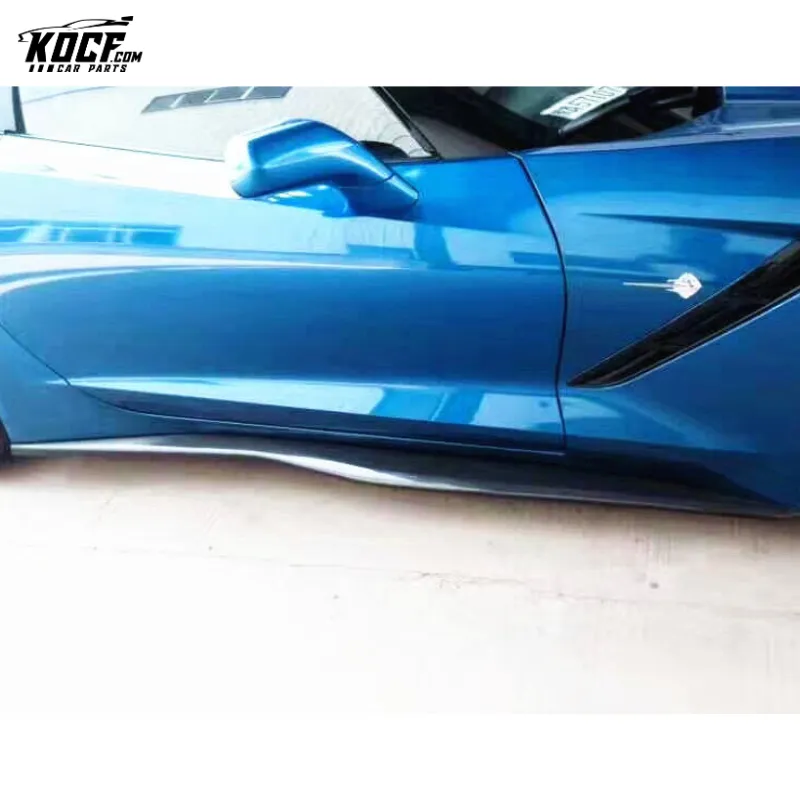For 14-19 Corvette C7 Z06 STG 3 style Front Lip Winglets Side Skirts Body kit