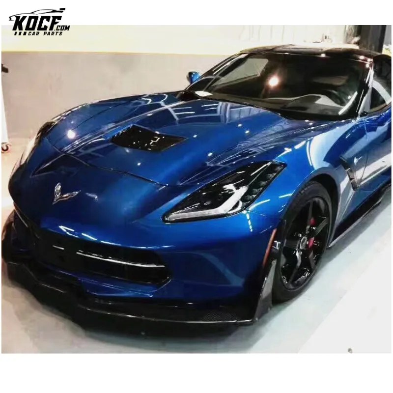 For 14-19 Corvette C7 Z06 STG 3 style Front Lip Winglets Side Skirts Body kit