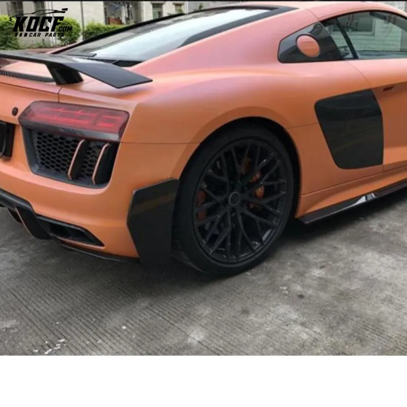 For 2017-2019 Audi R8 V10 PLUS Carbon Fiber Side Skirts Extensions Add-on