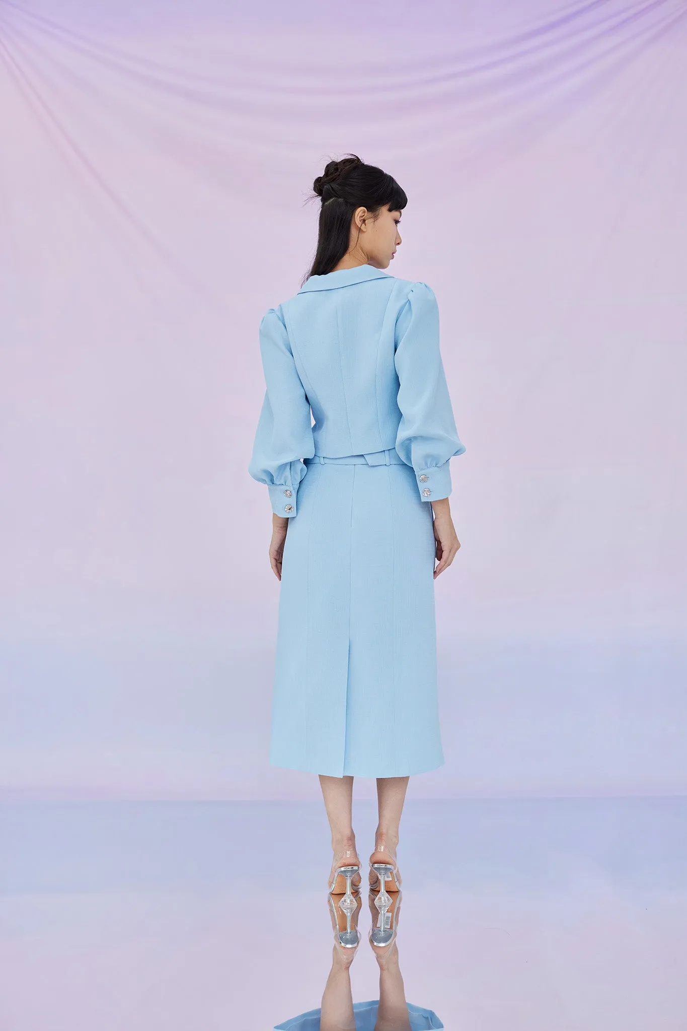 Galiana Blue Midi Skirt