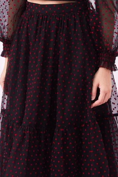 Gertie Red Heart Long Skirt