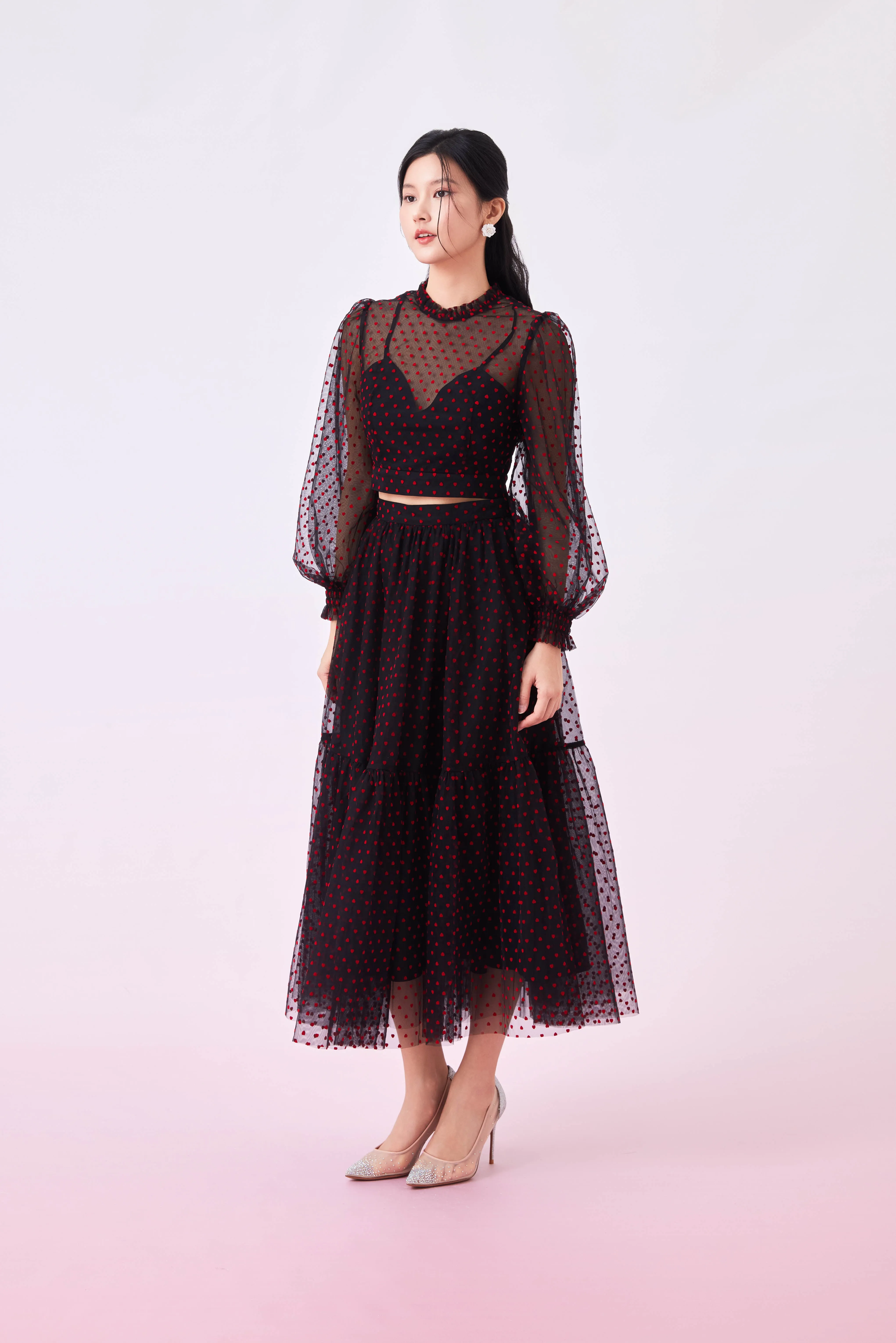 Gertie Red Heart Long Skirt