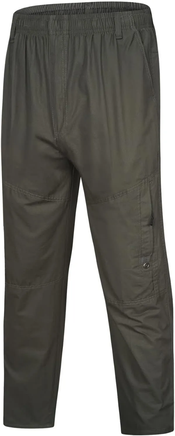 GIERIDUC Men's Water Resistant Hiking Pants Mens Loose Fit Corduroy Pants Loose Cargo Pants for Men Light Tan Corduroy Pants