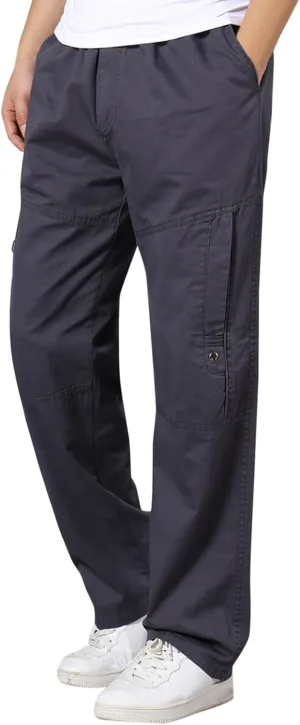 GIERIDUC Men's Water Resistant Hiking Pants Mens Loose Fit Corduroy Pants Loose Cargo Pants for Men Light Tan Corduroy Pants
