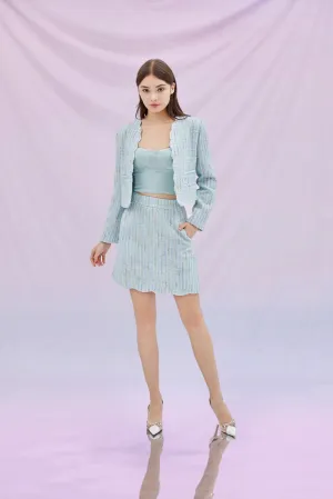 Grethe Multi Blue Tweed Skirt
