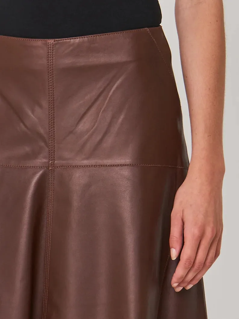 Handmade Genuine Leather Women's A-Line Skirt