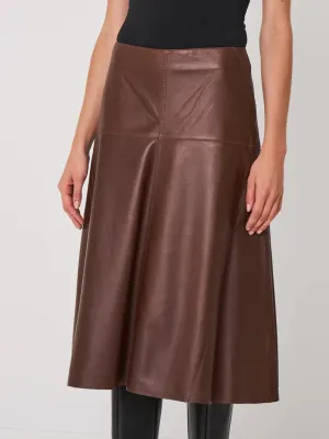 Handmade Genuine Leather Women's A-Line Skirt