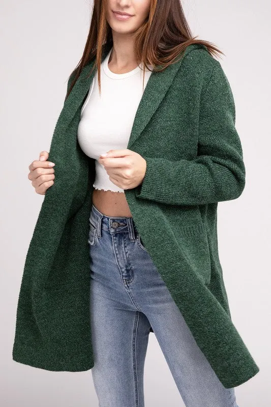 Hanna Hooded Open Front Sweater Cardigan