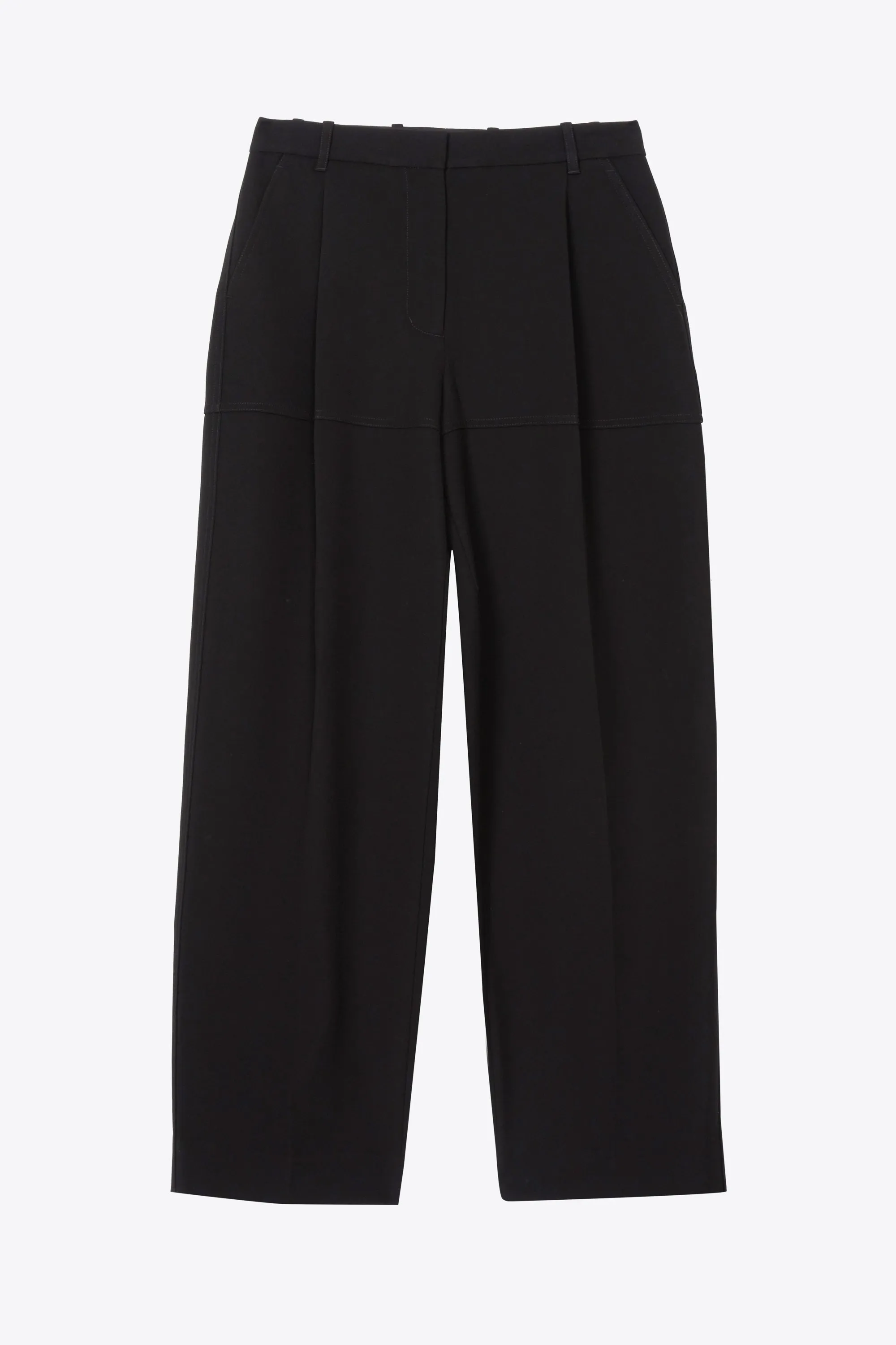 Heavy Cady Color Block Wide Leg Trouser