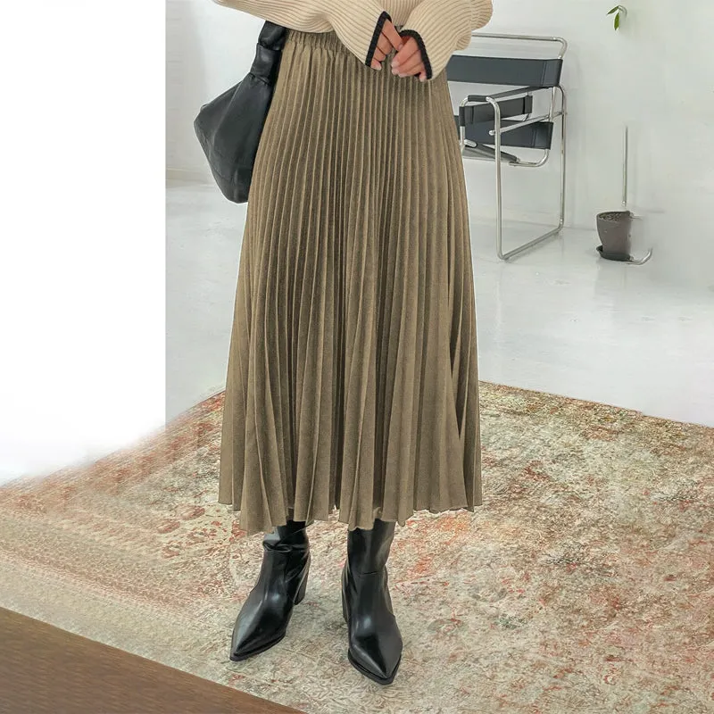 High Waist Pleated Skirt
