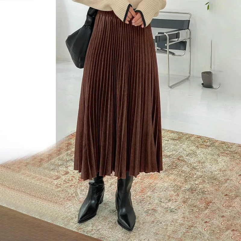 High Waist Pleated Skirt