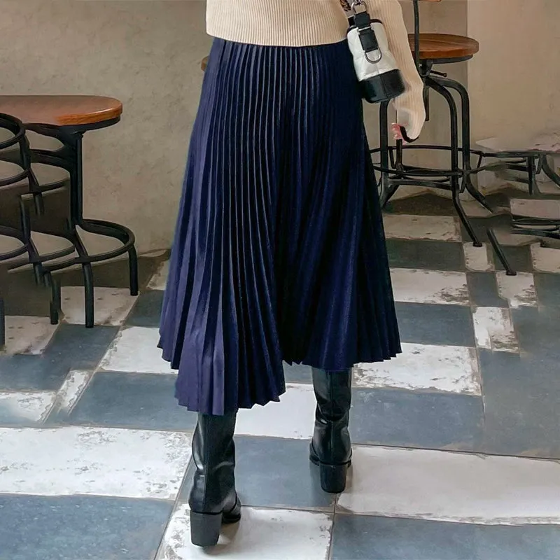 High Waist Pleated Skirt