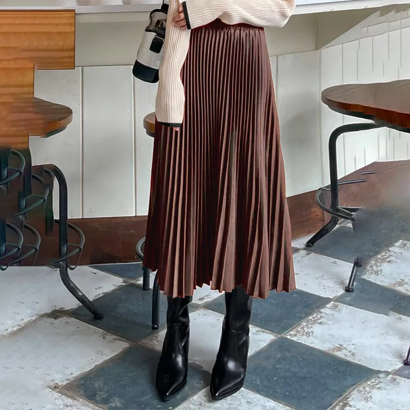 High Waist Pleated Skirt