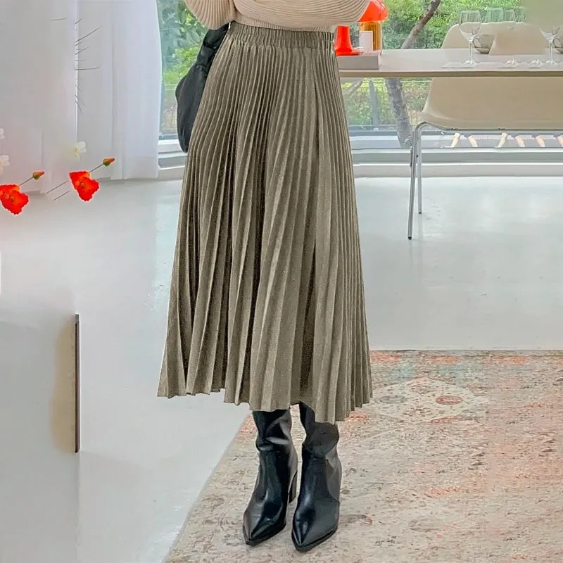 High Waist Pleated Skirt