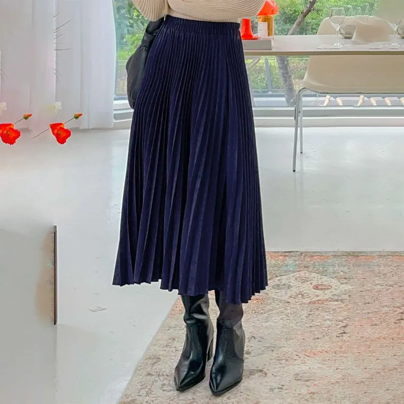 High Waist Pleated Skirt
