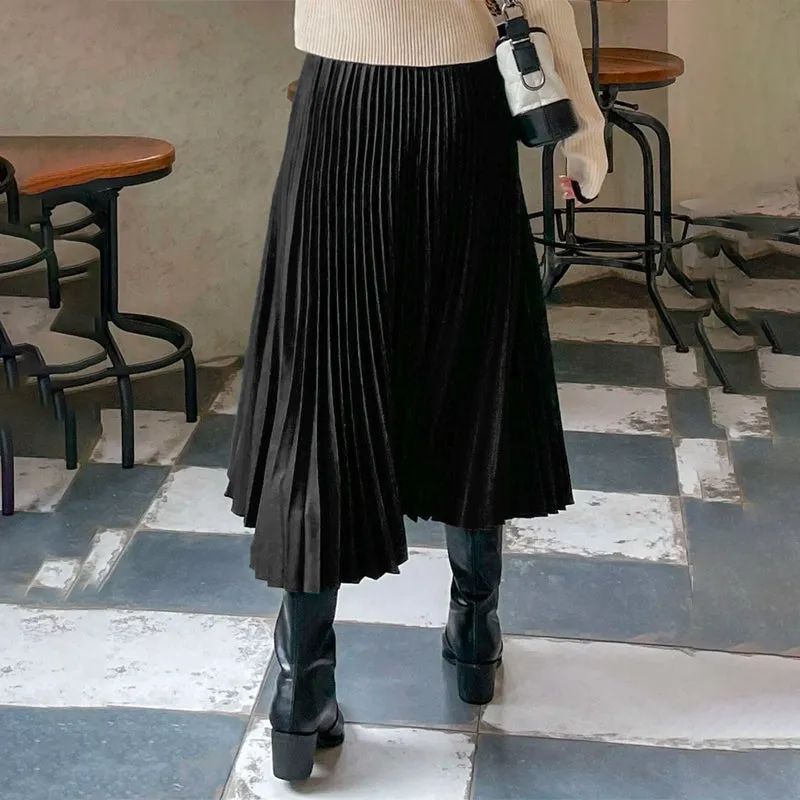 High Waist Pleated Skirt