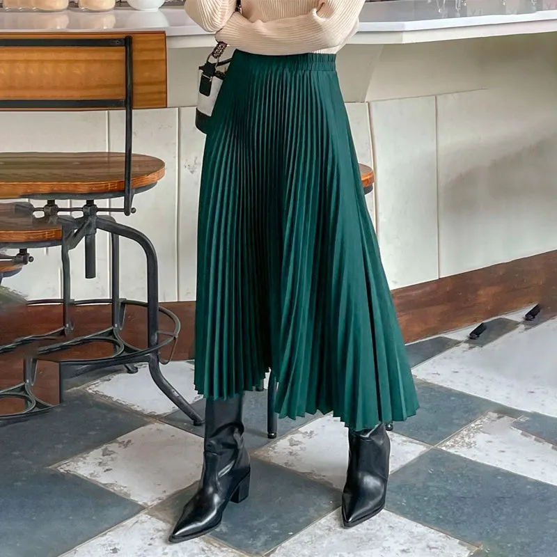 High Waist Pleated Skirt