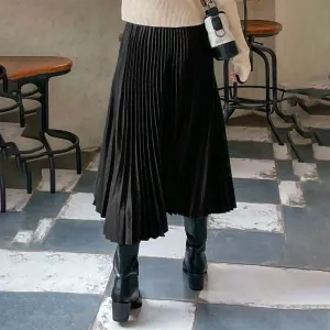 High Waist Pleated Skirt